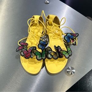 Butterfly flat shoes with wrap around ankle straps size 10